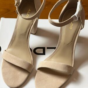 Aldo Women's Cream Block Heel Sandals